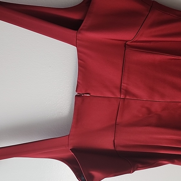 Calvin Klein Red Super Sexy Red Satin Pinup Girl Cocktail Dress - Picture 7 of 11